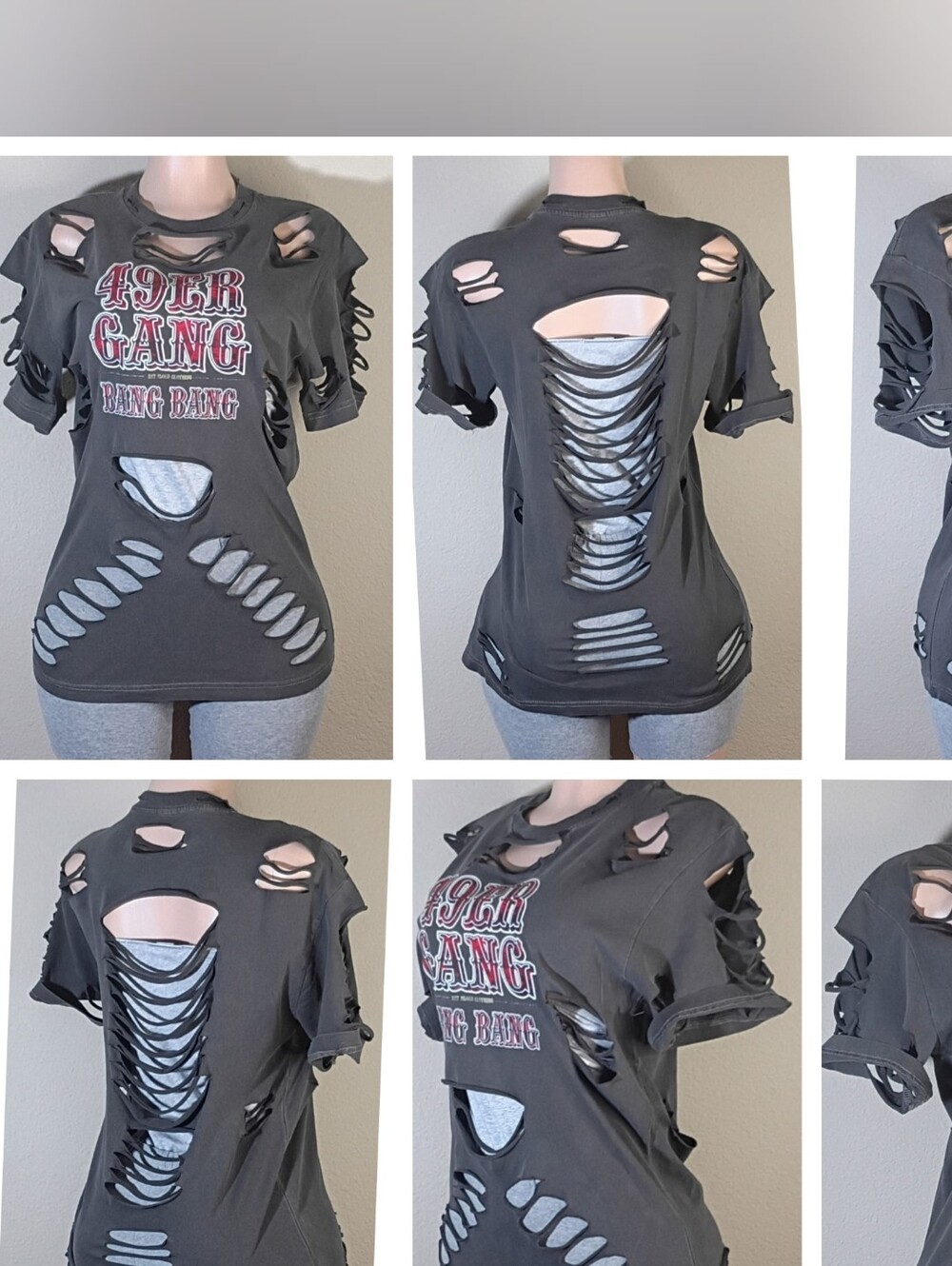 Distressed Black Custom 49ers Tshirt